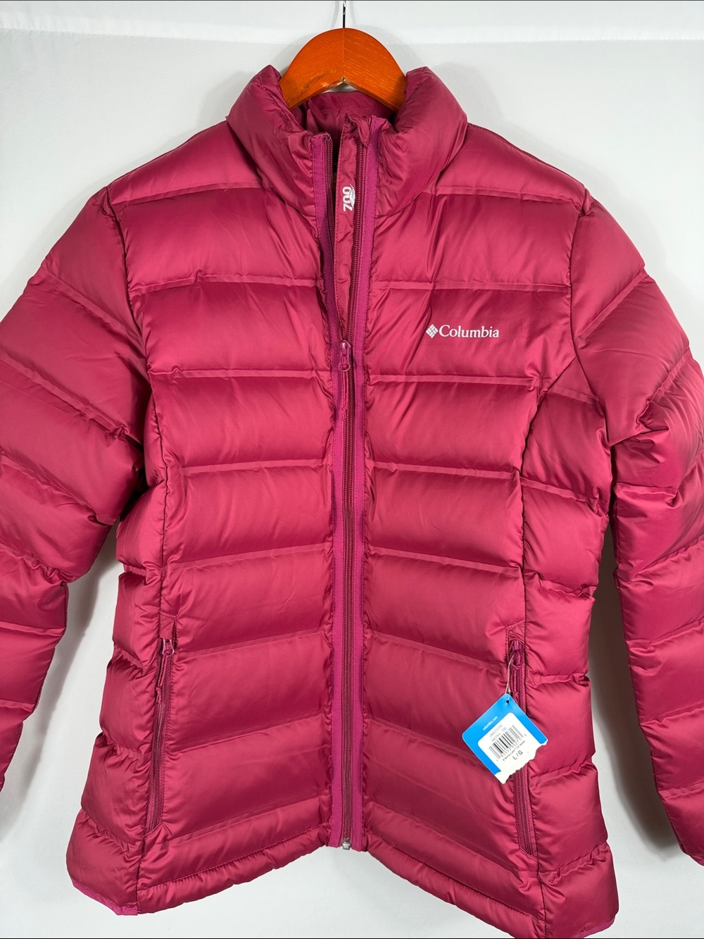 Columbia Down Filled W McKay Lake 2.0 Jacket Berry Quilted Puffer. Womens L. NWT